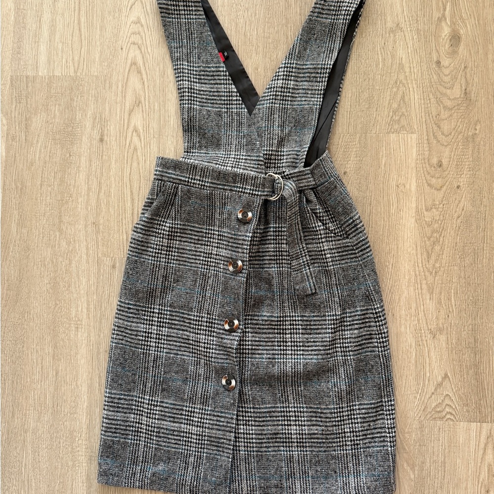 Wool blend Wrap Twee jumper Dark Academia Black and Gray Dress